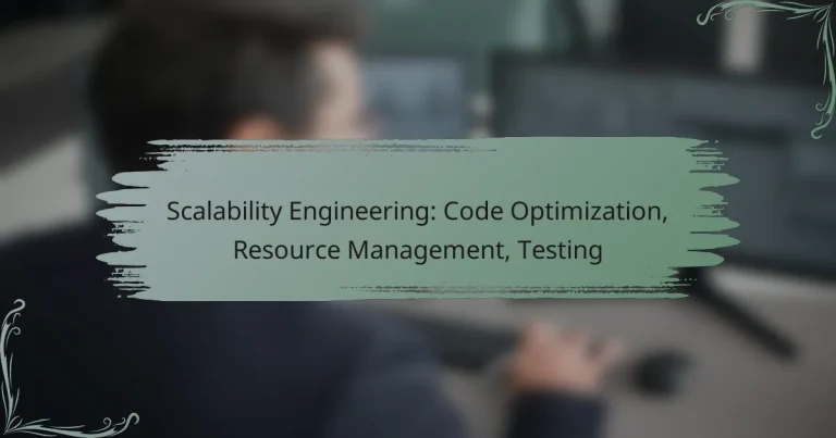 Scalability Engineering: Code Optimization, Resource Management, Testing