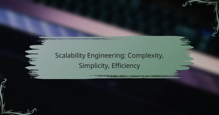 Scalability Engineering: Complexity, Simplicity, Efficiency