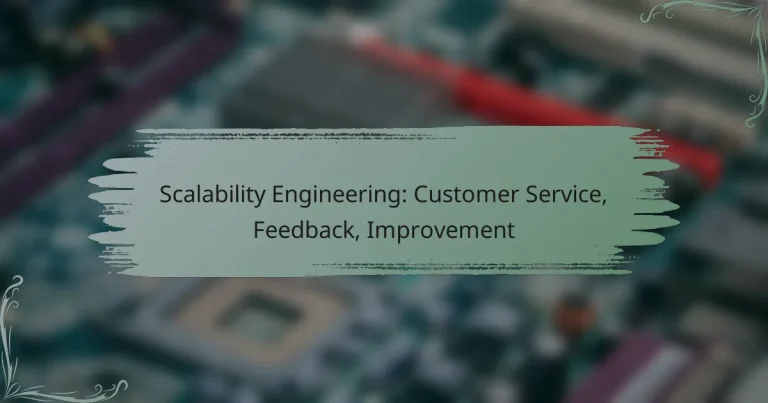 Scalability Engineering: Customer Service, Feedback, Improvement