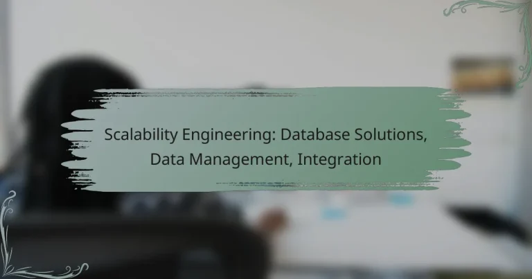 Scalability Engineering: Database Solutions, Data Management, Integration