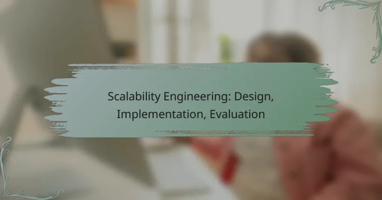 Scalability Engineering: Design, Implementation, Evaluation