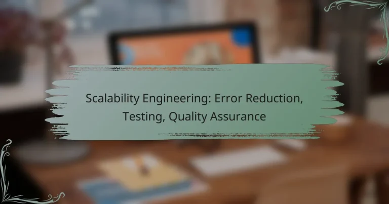Scalability Engineering: Error Reduction, Testing, Quality Assurance