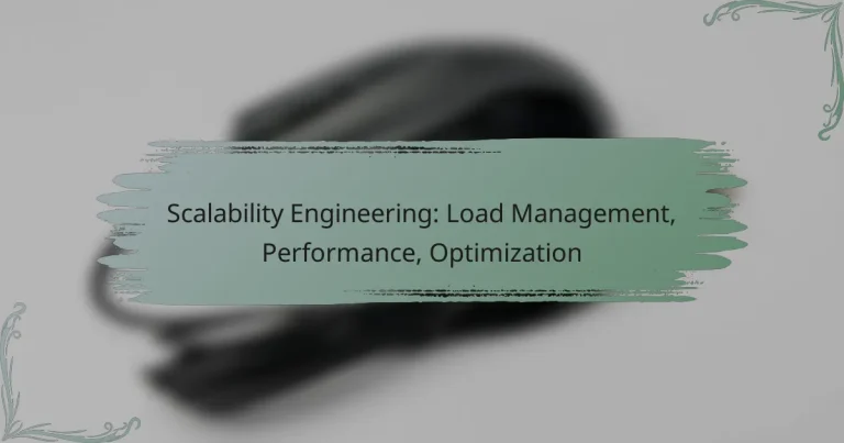 Scalability Engineering: Load Management, Performance, Optimization