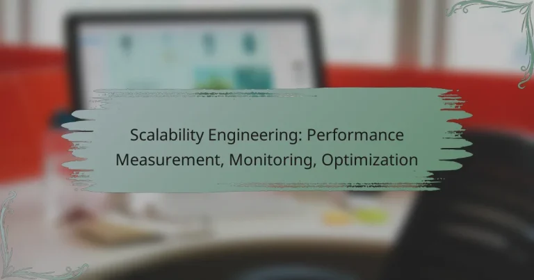 Scalability Engineering: Performance Measurement, Monitoring, Optimization