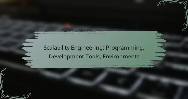 Scalability Engineering: Programming, Development Tools, Environments