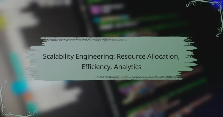 Scalability Engineering: Resource Allocation, Efficiency, Analytics