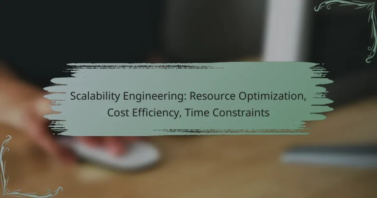 Scalability Engineering: Resource Optimization, Cost Efficiency, Time Constraints