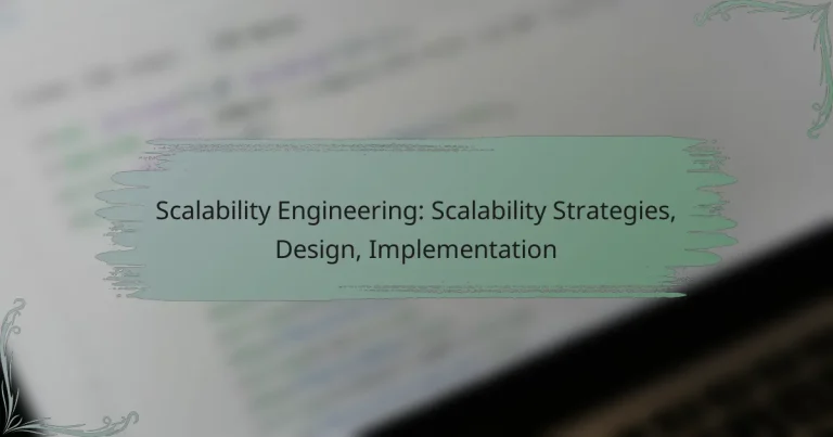 Scalability Engineering: Scalability Strategies, Design, Implementation