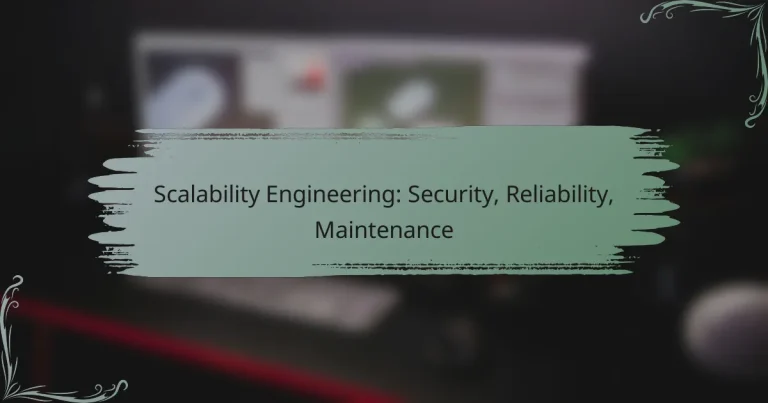 Scalability Engineering: Security, Reliability, Maintenance