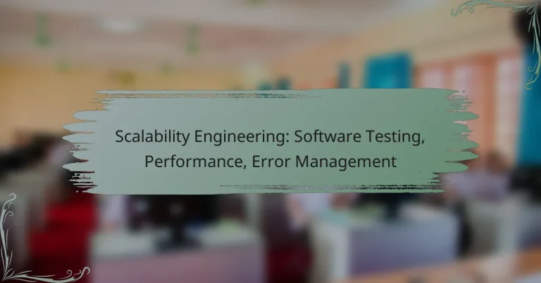 Scalability Engineering: Software Testing, Performance, Error Management