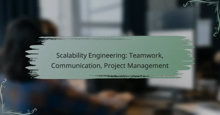 Scalability Engineering: Teamwork, Communication, Project Management