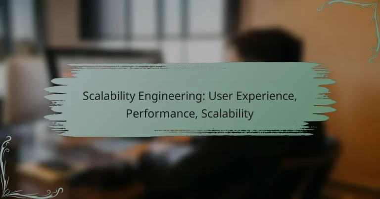 Scalability Engineering: User Experience, Performance, Scalability
