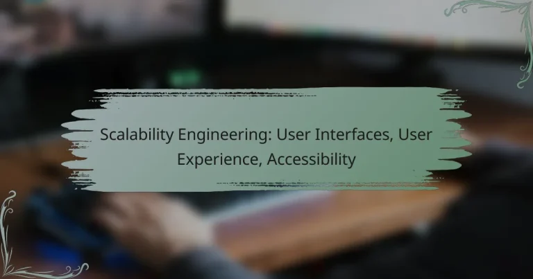 Scalability Engineering: User Interfaces, User Experience, Accessibility