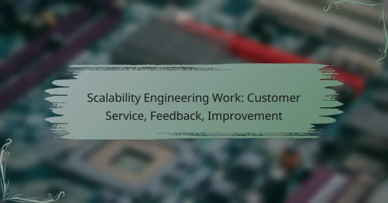 Scalability Engineering Work: Customer Service, Feedback, Improvement