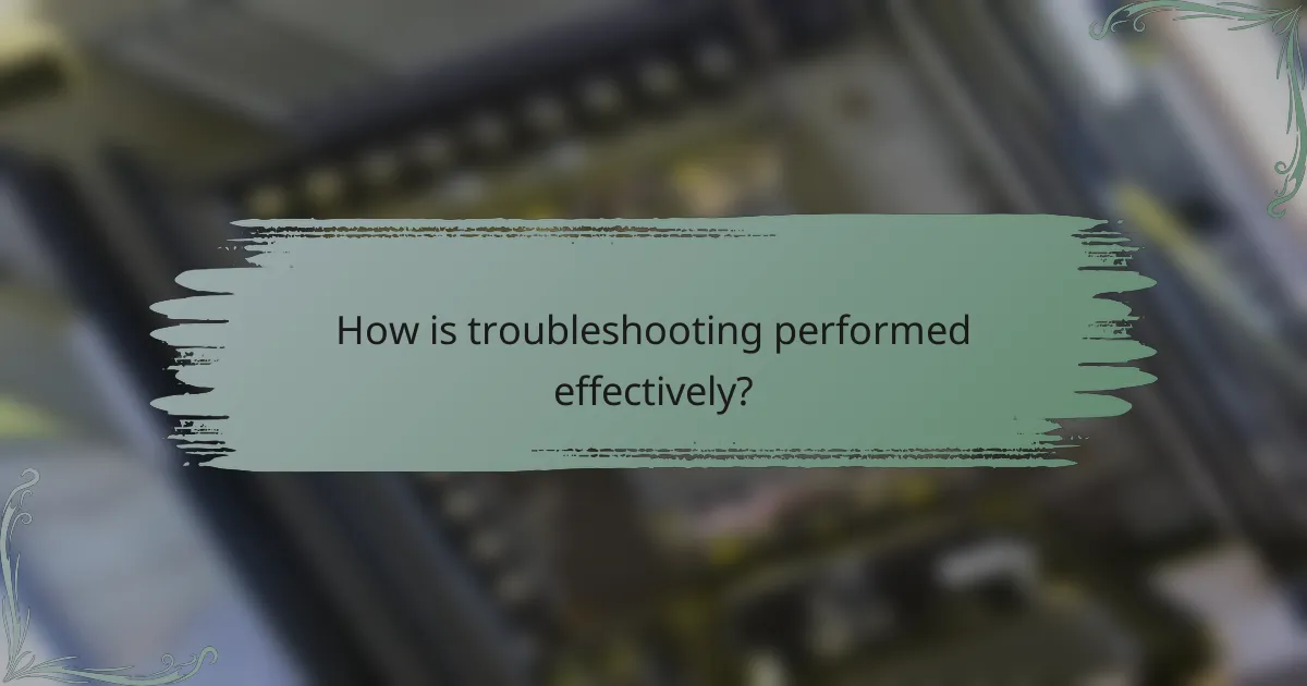 How is troubleshooting performed effectively?