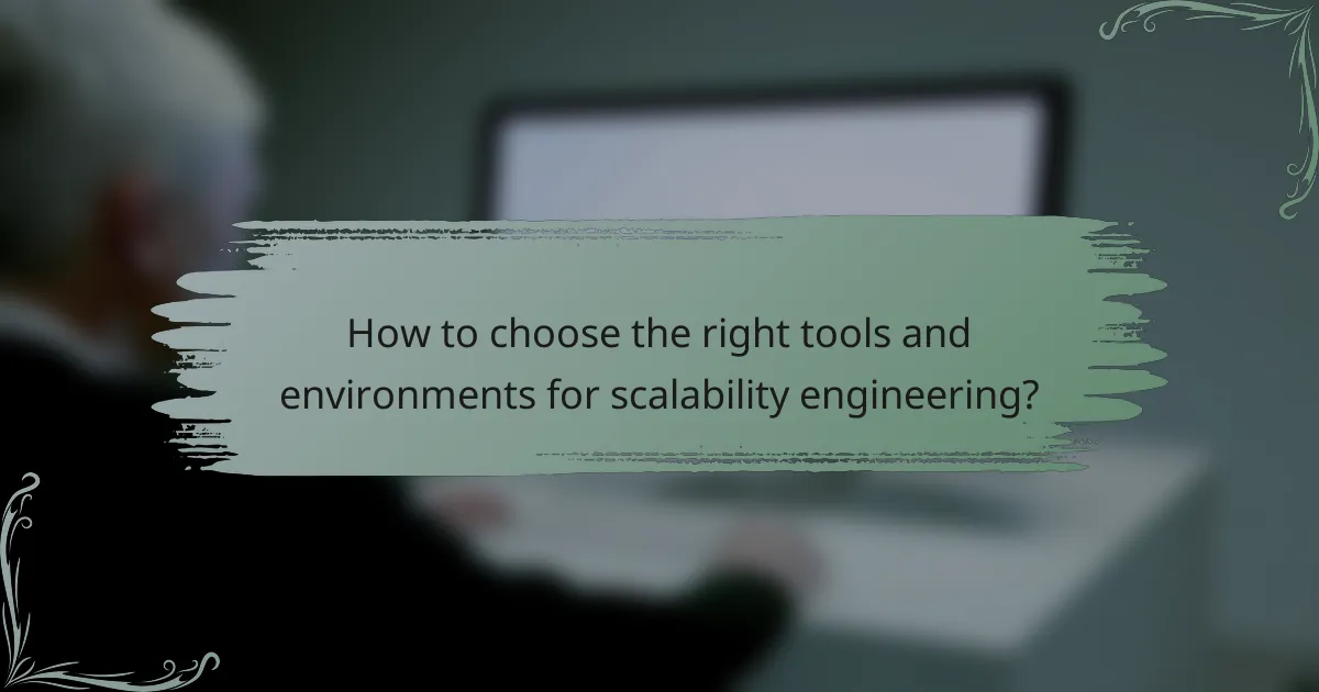 How to choose the right tools and environments for scalability engineering?