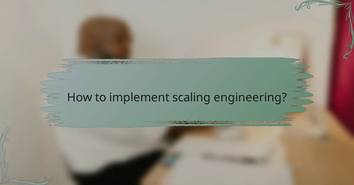 How to implement scaling engineering?