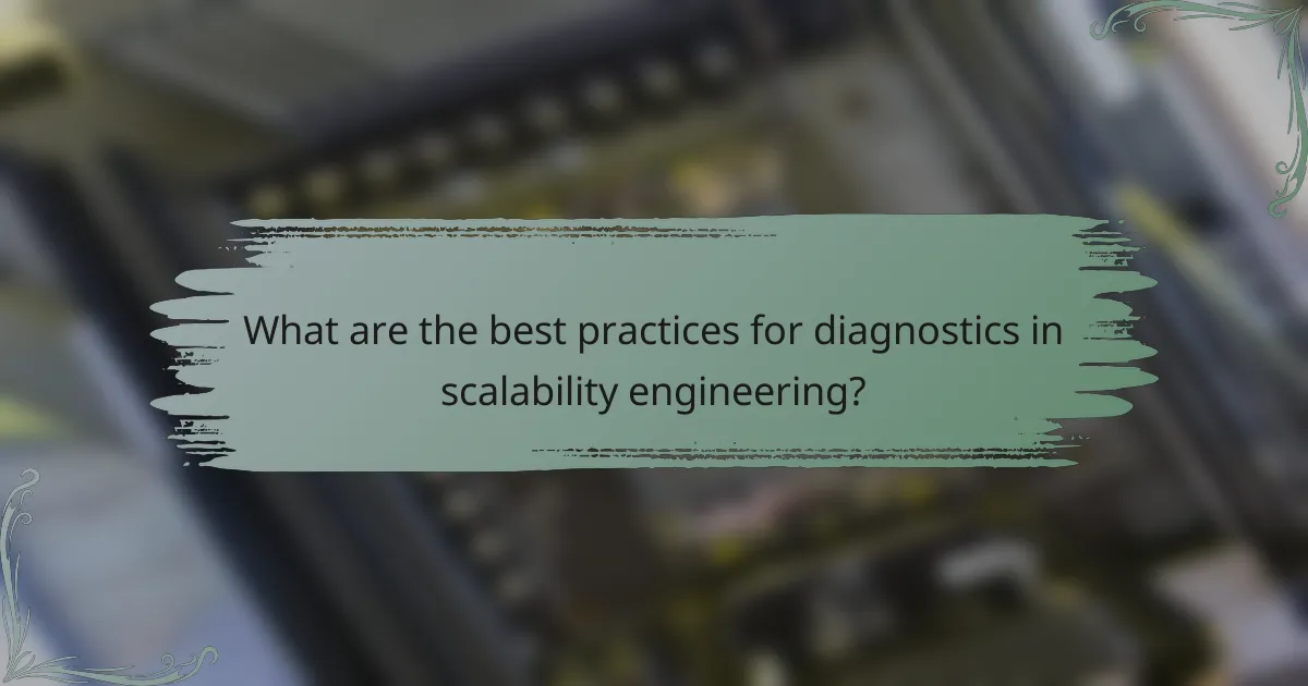 What are the best practices for diagnostics in scalability engineering?