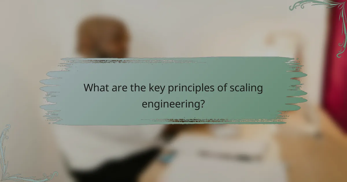 What are the key principles of scaling engineering?