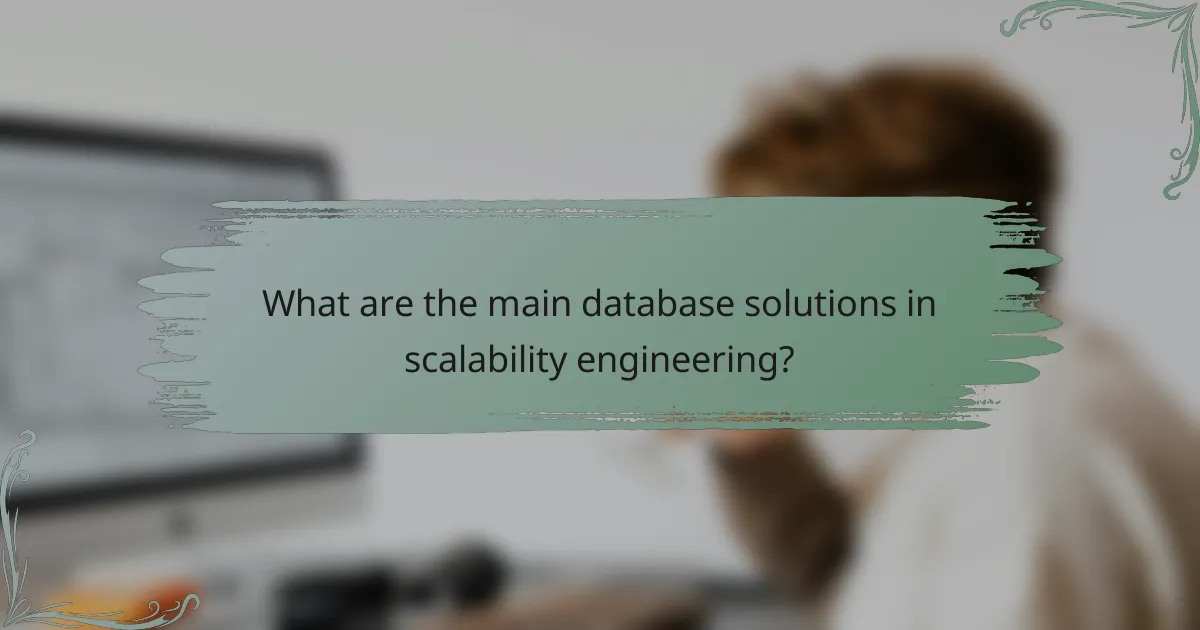 What are the main database solutions in scalability engineering?